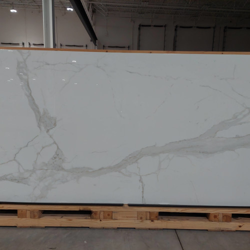 Magnifica Encore 60" x 126" - 12mm Polished Bookmatch Porcelain Slab in Calacatta Super White