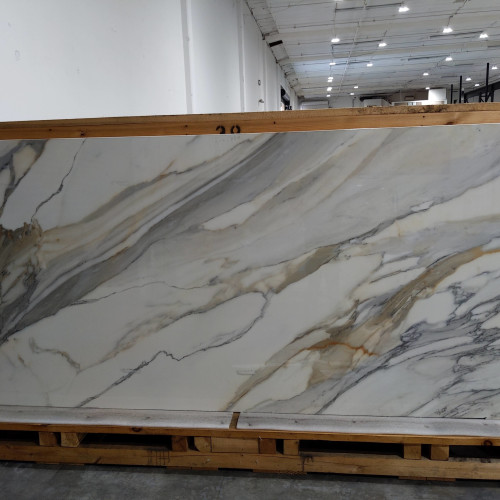 Magnifica Encore 60" x 126" - 12mm Polished Porcelain Bookmatched Slab in Calacatta Macchia