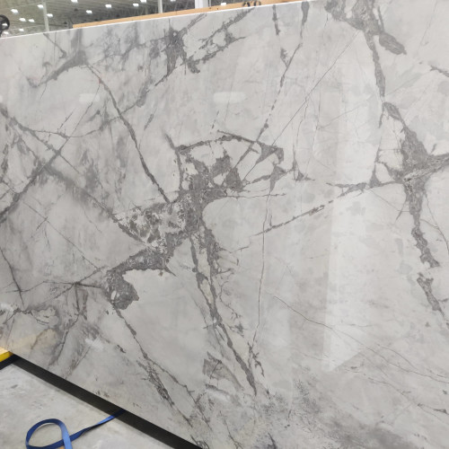 Magnifica Encore 60" x 126" - 12mm Polished Porcelain Bookmatched Slab in Invisible Grey