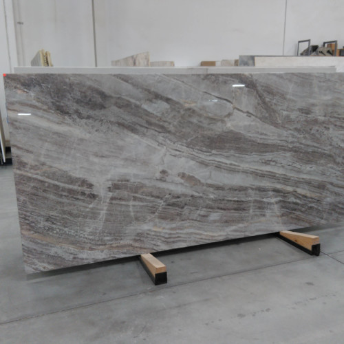 Magnifica Encore 60" x 126" - 12mm Polished Porcelain Bookmatched Slab in Grigio Trambisera