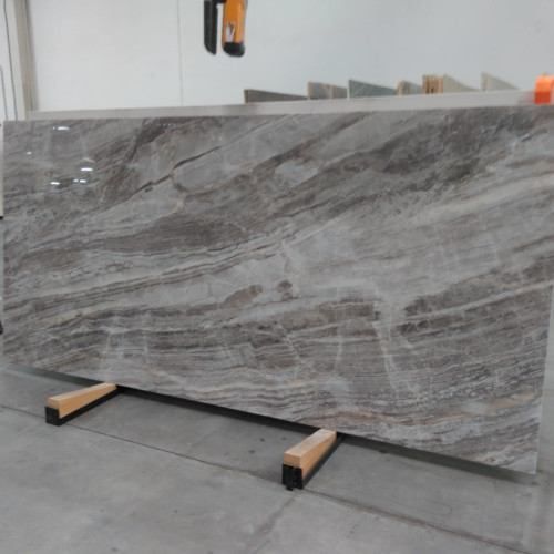 Magnifica Encore 60" x 126" - 12mm Polished Porcelain Bookmatched Slab in Grigio Trambisera