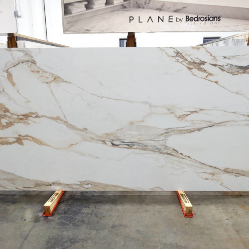 Magnifica Encore 63" x 126" - 12mm Satin Bookmatched Porcelain Slab in Calacatta Borghini