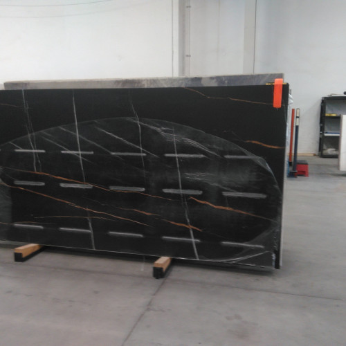 Magnifica Encore 63" x 126" - 12mm Satin Bookmatched Porcelain Slab in Sahara Noir Luxury