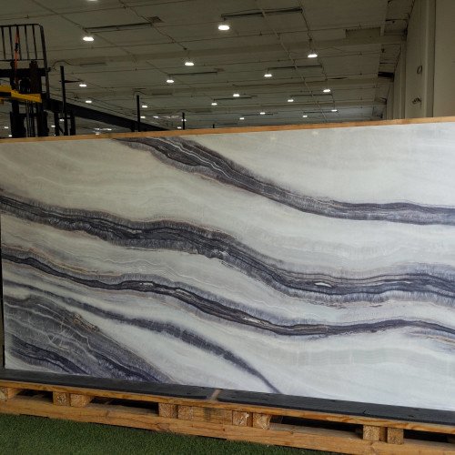 Revera 63" x 126" - 2 cm Polished Bookmatched Quartz Slab in Piera Alba