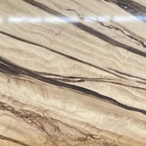 Revera 63" x 126" - 2 cm Polished Bookmatched Quartz Slab in Calacatta Ghiandia