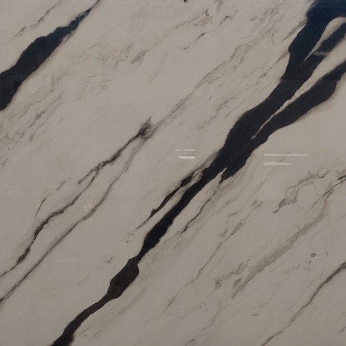 Magnifica Encore 63" x 126" - 12mm Polished Bookmatched Porcelain Slab in Panda Luxury