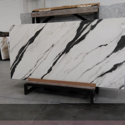 Magnifica Encore 63" x 126" - 12mm Satin Bookmatched Porcelain Slab in Panda Luxury