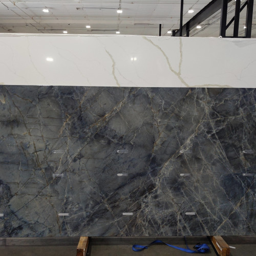 Magnifica Encore 60" x 126" - 12mm Satin Porcelain Bookmatched Porcelain Slab in Brilho Azul