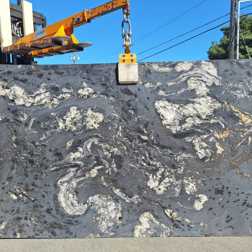 Titanium White 3cm Leathered Granite