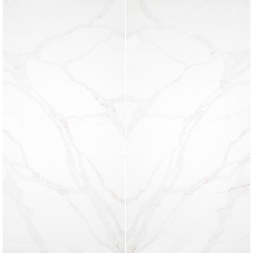 Revera 63" x 126" - 3 cm Polished Bookmatched Quartz Slab in Statuario Trevi