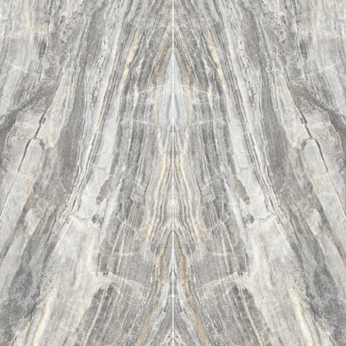 Magnifica Encore 60" x 126" - 12mm Polished Porcelain Bookmatched Slab in Grigio Trambisera