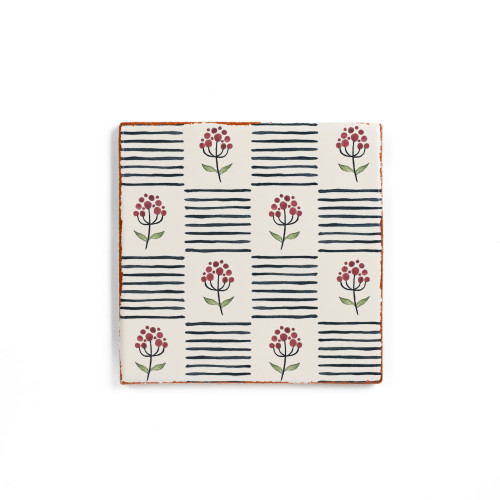 Palmetto Bloom 6x6 Ceramic Terracotta Field Tile Glazed