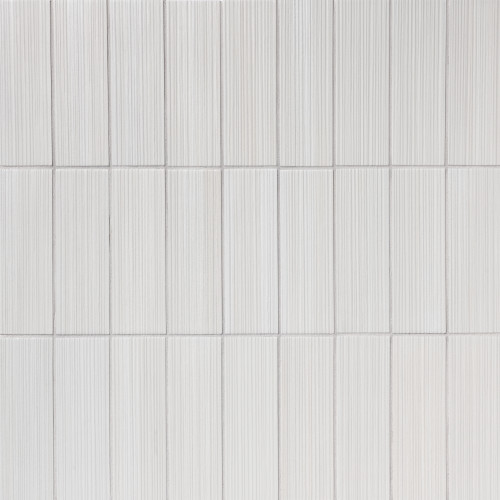 Hikari 2" x 8" Matte Porcelain Deco Pattern Field Tile in Almond