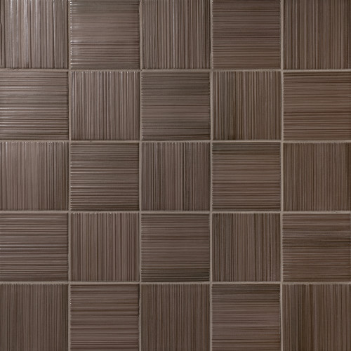 Hikari 4" x 4" Matte Porcelain Deco Pattern Field Tile in Brown
