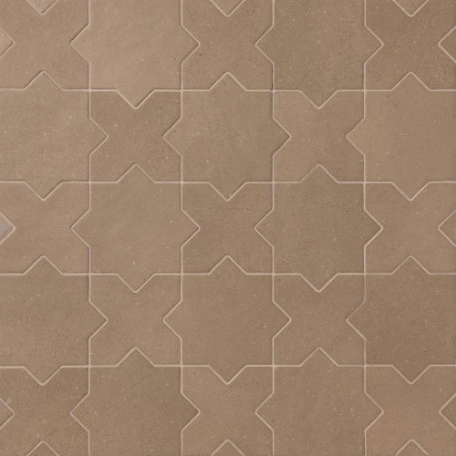 Hikari 5" x 5" Cross Matte Porcelain Field Tile in Clay