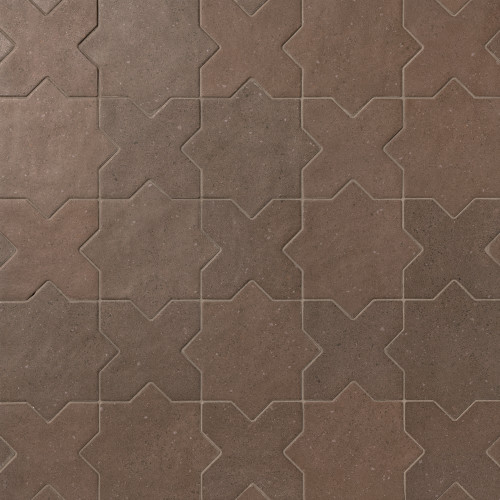 Hikari 6.5" x 6.5" Star Matte Porcelain Field Tile in Brown