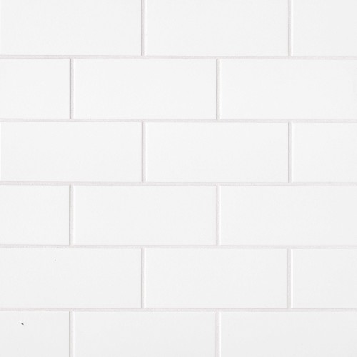 Traditions 4" x 10" Glossy Ceramic Tile in Ice White