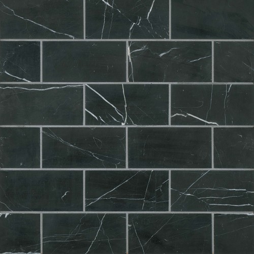 Ferrara 3" x 6" Honed Marble Tile in Nero