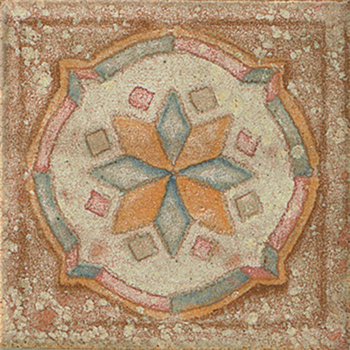 Cotto Nature 3" x 3" Hand Painted Dot/Corner in Tira Sandro