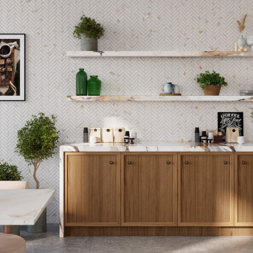 Magnifica Nineteen Forty-Eight 48" x 48" - 8mm Polished Porcelain Tile in Calacatta Oro alt image