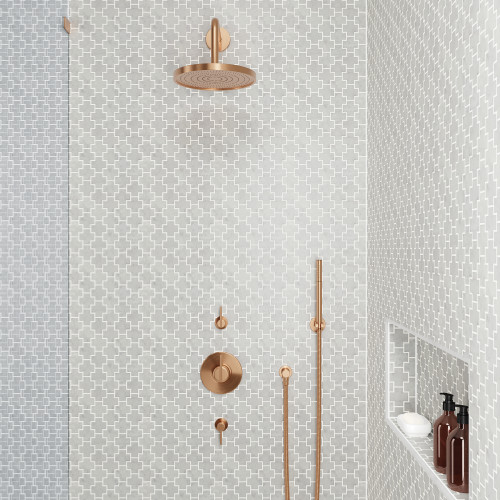 Monet Honed Marble Mosaic 4 Tile in White Carrara alt image