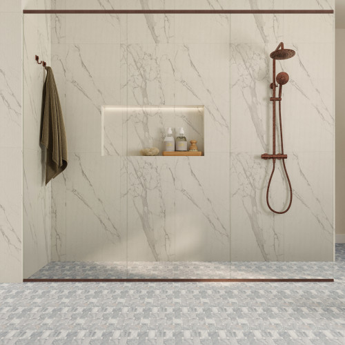 Opus 24" x 48" Chiseled Matte Porcelain Deco Wall Tile in Statuario alt image