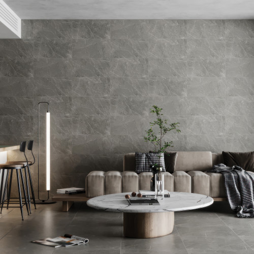 Shandar 24" x 24" Matte Porcelain Field Tile with Mould in Florence Grey alt image