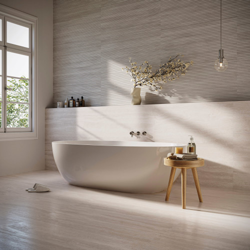 Tivoli 24" x 48" Natural Matte Porcelain Convesso Fluted Deco in Alba alt image