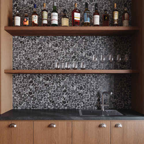 Waterbrook Medium Sliced Pebble Mosaic in Rosso Levanto alt image