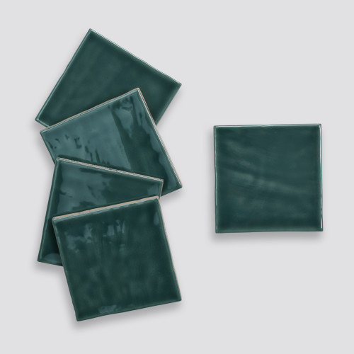 Marin 4" x 4" Ceramic Wall Tile in Ocean Teal