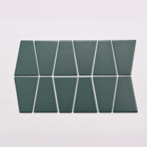 Marin Trapezoid Matte Porcelain Mosaic in Ocean Teal