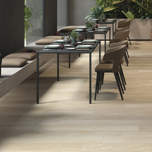 Antique 8" x 48" Wood Look Matte Porcelain Tile in Clay