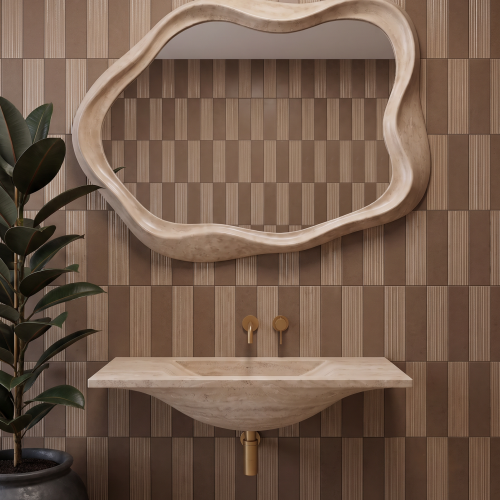 Hikari Clay 2x8 Porcelain Deco Pattern Wall- Matte