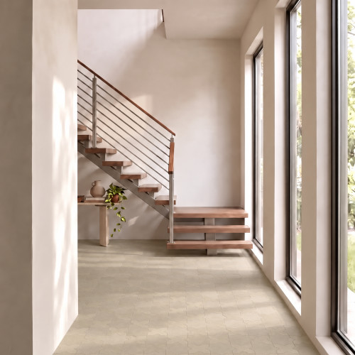Hikari 5" x 5" Cross Matte Porcelain Field Tile in Evergreen