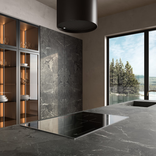 Magnifica Encore 64" x 127" - 12mm 3D Matte Bookmatched Porcelain Slab in Negresco 
