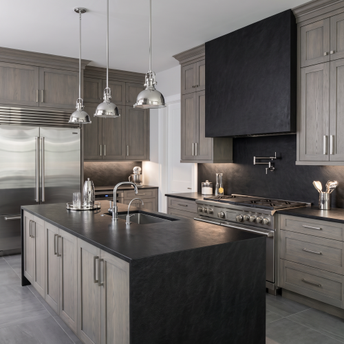 Magnifica Encore 64" x 127" - 12mm 3D Leathered Porcelain Slab in Nero Zimbabwe 
