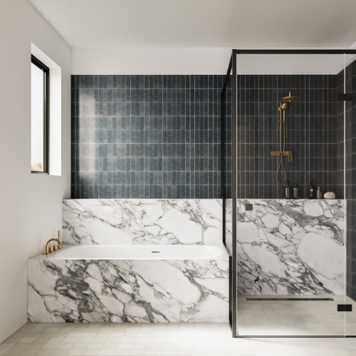 Zagora 2" x 6" Glossy Zellige Field Tile in Charcoal