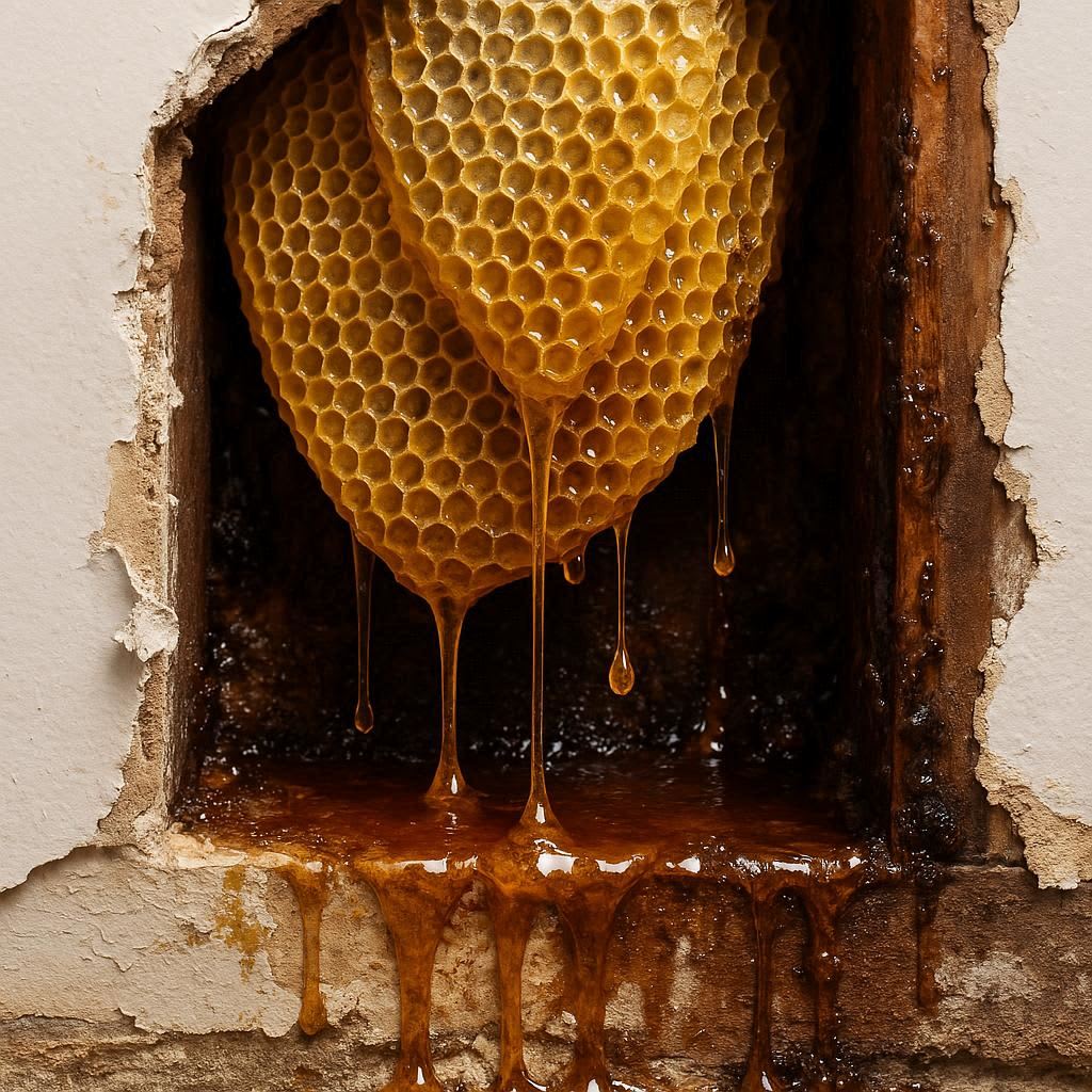 honeycomb inside a wall