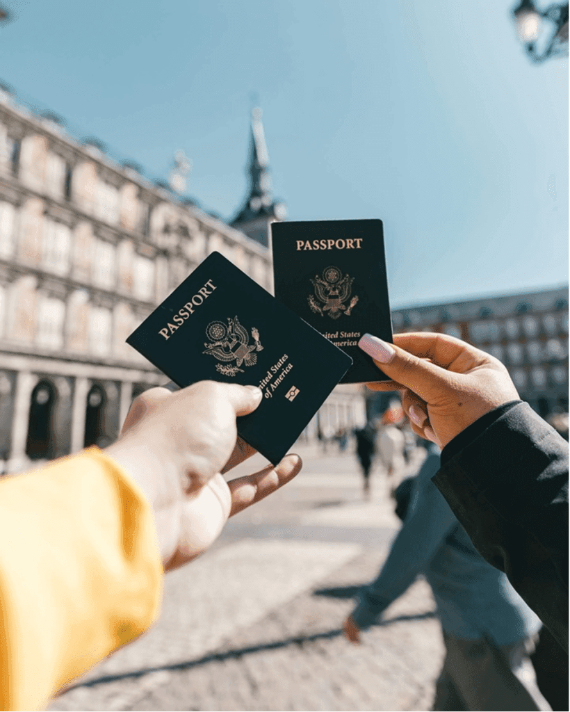Two Hands Hold the Passport