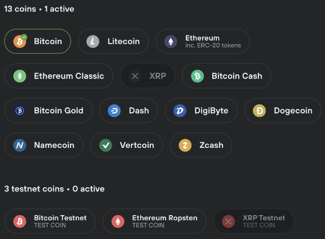 Select Coin Types