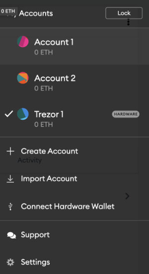 Trezor Wallet on Metamask