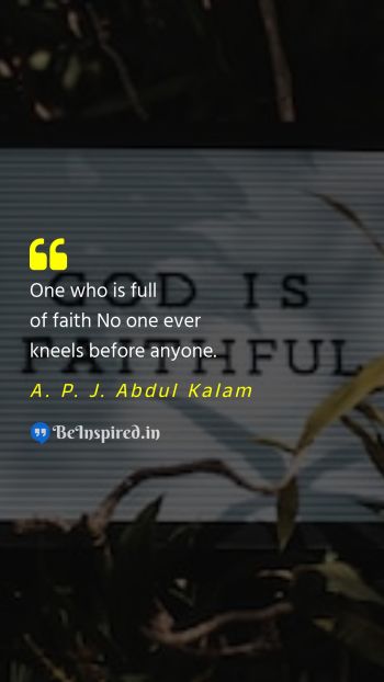 A. P. J. Abdul Kalam Picture Quote on faith humility motivational 