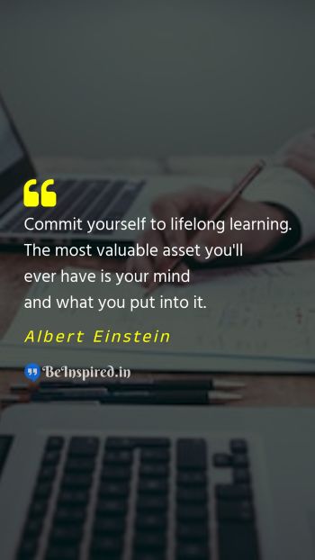 Albert Einstein Picture Quote on learn asset education 