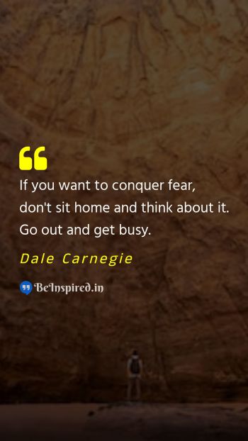 Dale Carnegie Picture Quote on fear action motivational 