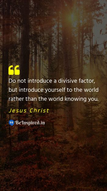 Jesus Christ Picture Quote on self introduction 