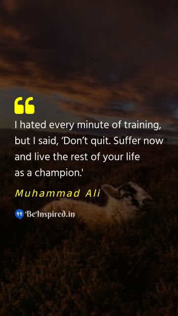 Muhammad Ali  Picture Quote on practice win motivational 