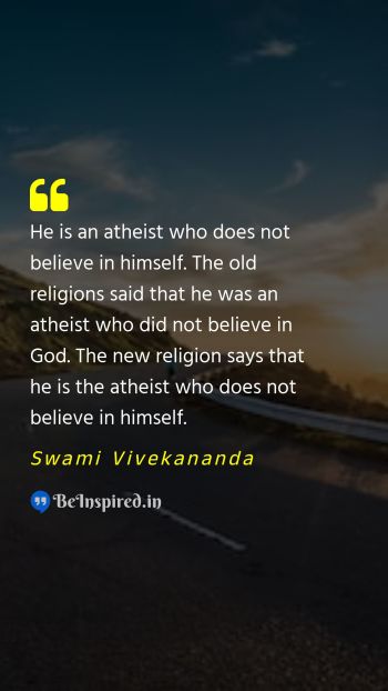 Swami Vivekananda  Picture Quote on motivational atheism religion 