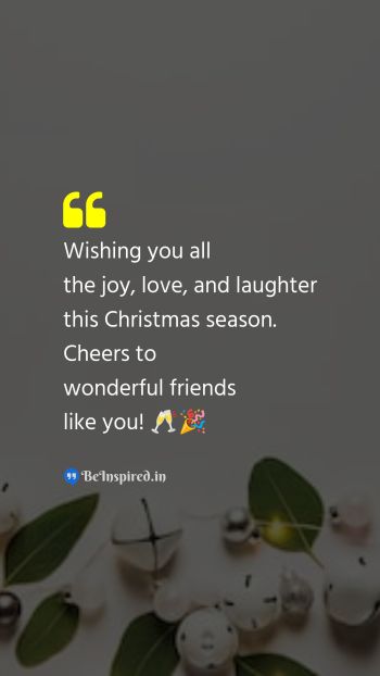 Christmas Wishes Quote related to joy, love, laughter, friends, festive