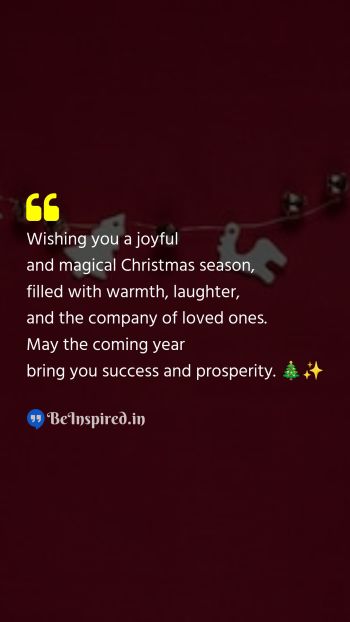 Christmas Wishes Quote related to team, warmth, laughter, loved ones, success, prosperity