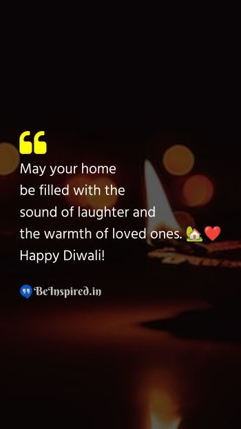 Diwali/Deepavali Wishes Quote related to diwali, laughter, warmth, loved ones